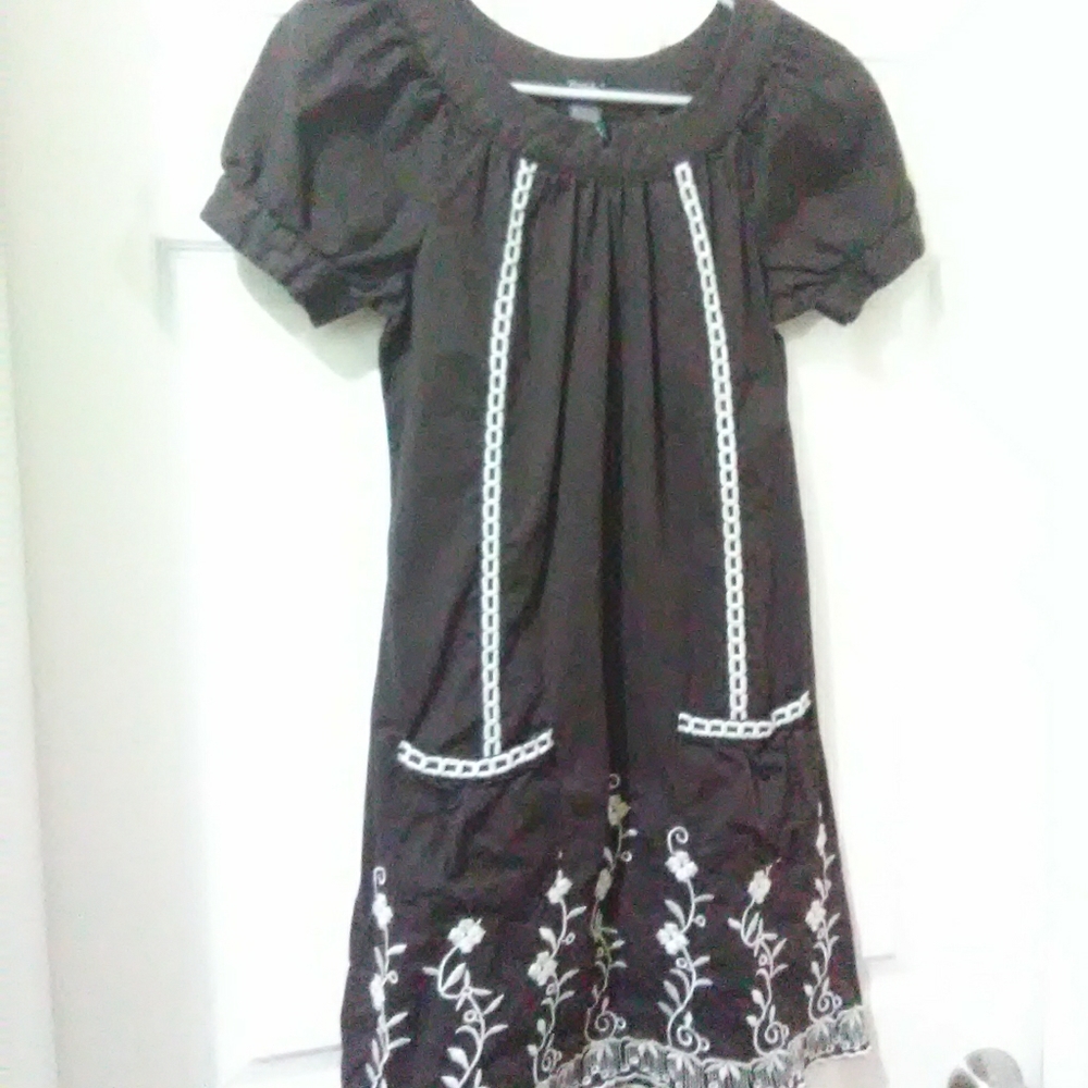 Rhapsody Embroidered Cotton  Flowy Girls' Dress